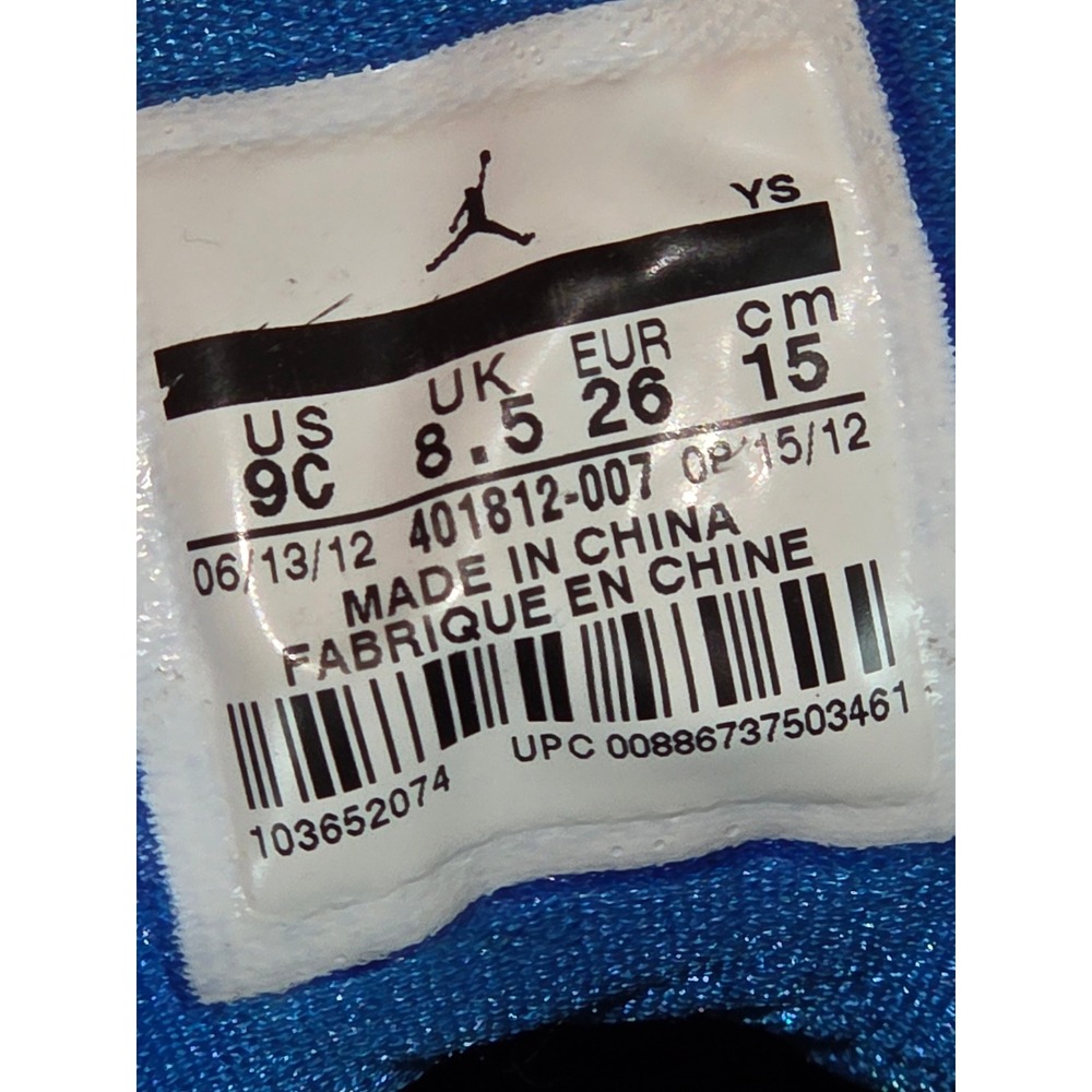Air Jordan 9 Retro Black Blue Toddler Basketball Sneakers Shoes Size‎ 9C - Picture 6 of 10